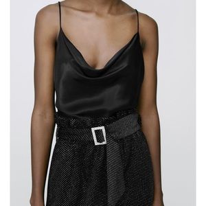 Zara Black Satin Camisole